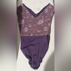 Purple Floral Leotard Adult Medium